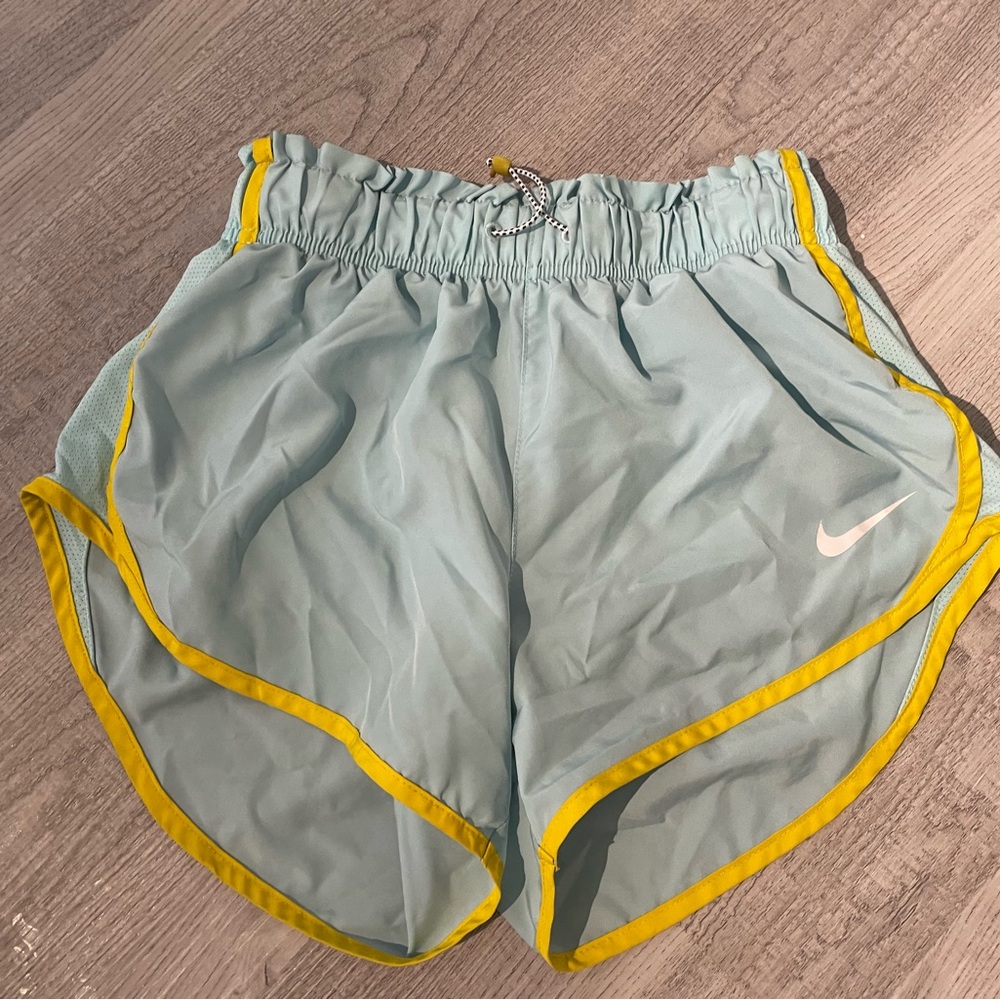 Nike Blue and Yellow Dri-Fit Athletic Shorts